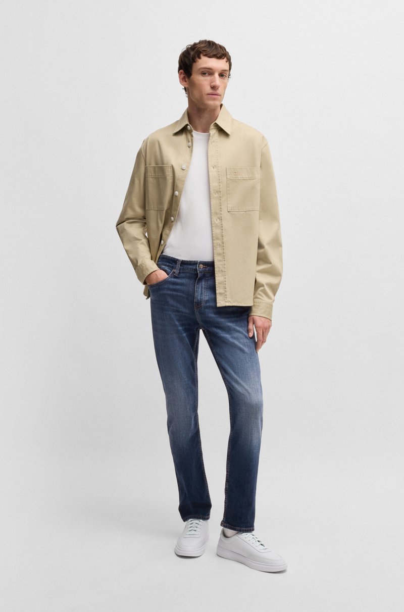 Hugo Boss Vaqueros Delaware Slim Fit De Cómodo Tejido Vaquero Elástico Azul