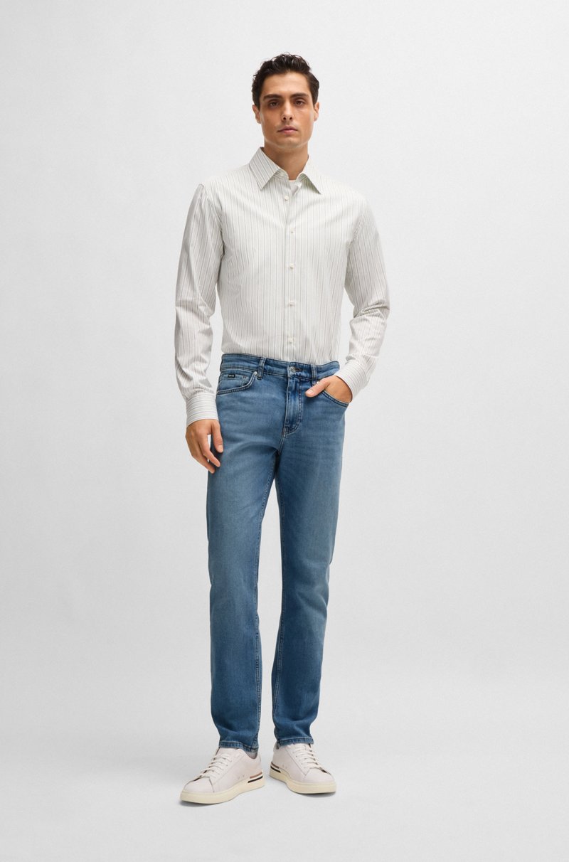 Hugo Boss Vaqueros Delaware Slim Fit De Cómodo Tejido Vaquero Elástico Azul Puro