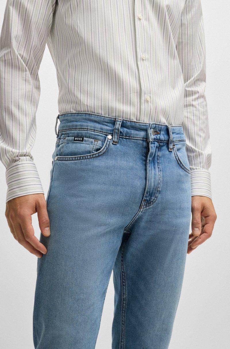 Hugo Boss Vaqueros Delaware Slim Fit De Cómodo Tejido Vaquero Elástico Azul Puro