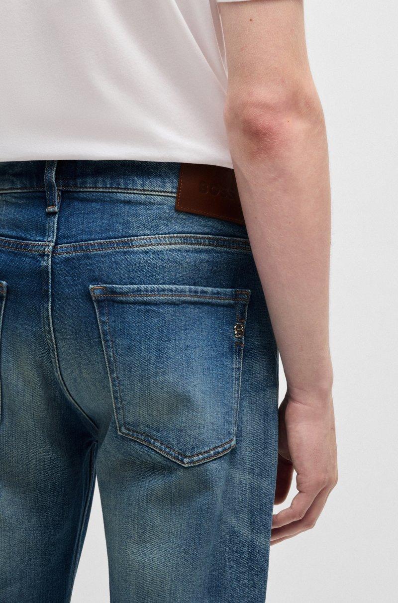 Hugo Boss Vaqueros Delaware Slim Fit De Cómodo Tejido Vaquero Elástico Azul