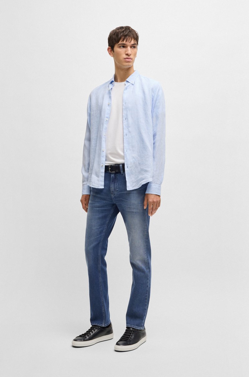 Hugo Boss Vaqueros Delaware Slim Fit De Cómodo Tejido Vaquero Elástico Azul