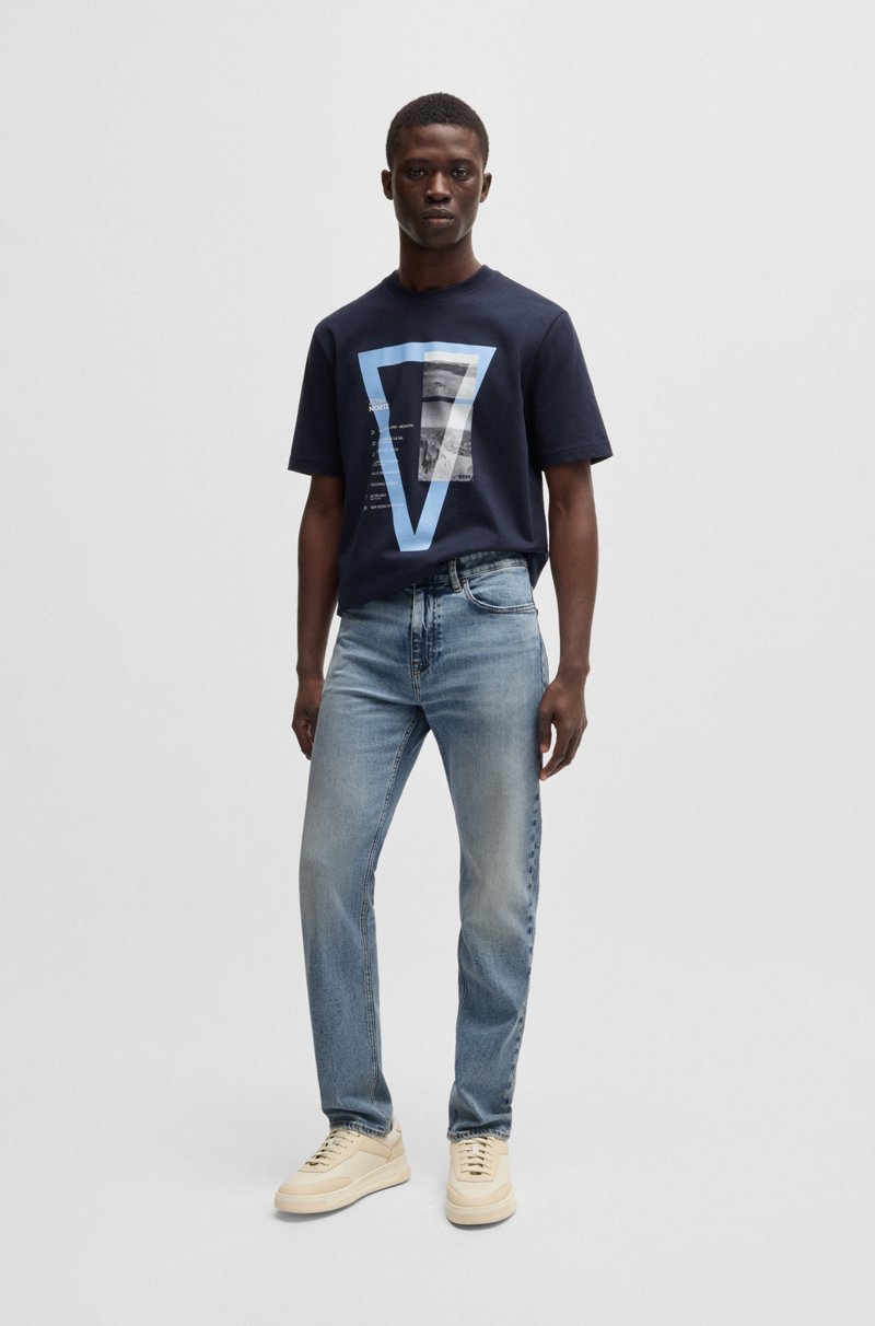 Hugo Boss Vaqueros Delaware Slim Fit De Cómodo Tejido Vaquero Elástico Azul