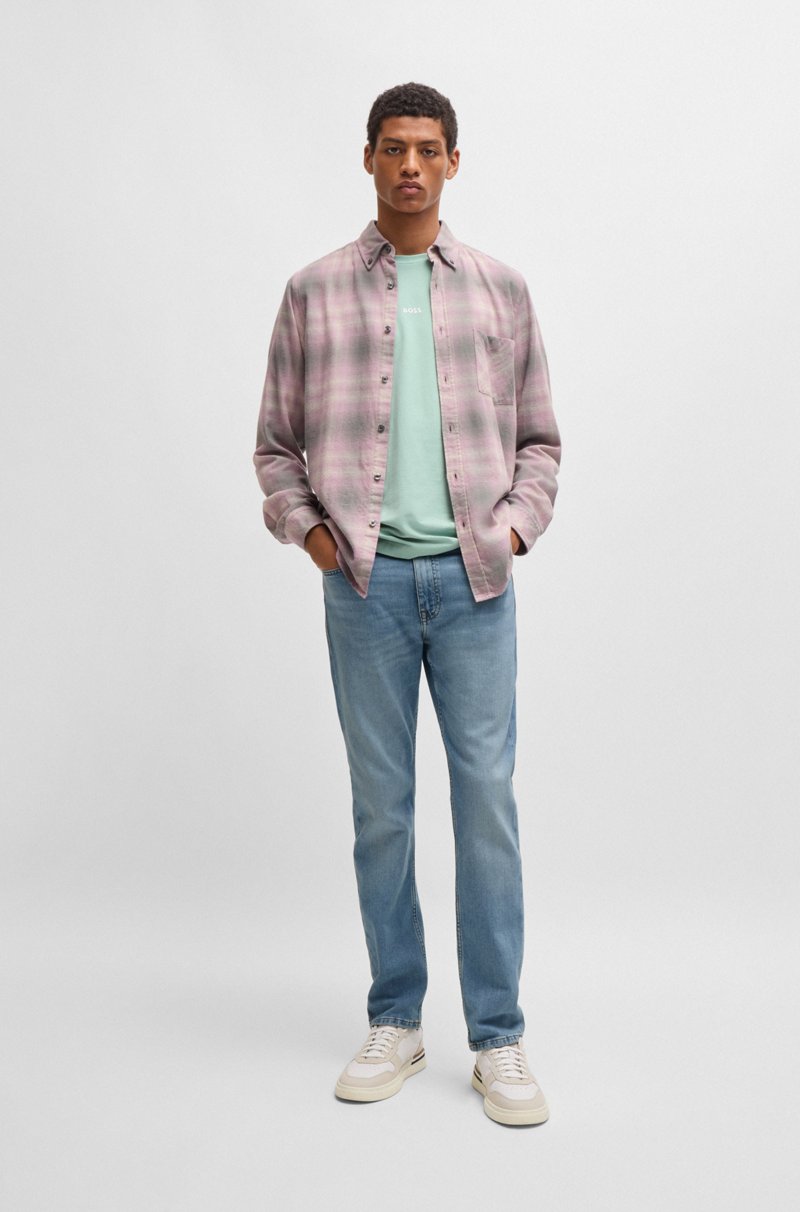 Hugo Boss Vaqueros Delaware Slim Fit De Cómodo Tejido Vaquero Elástico Azul Brillante