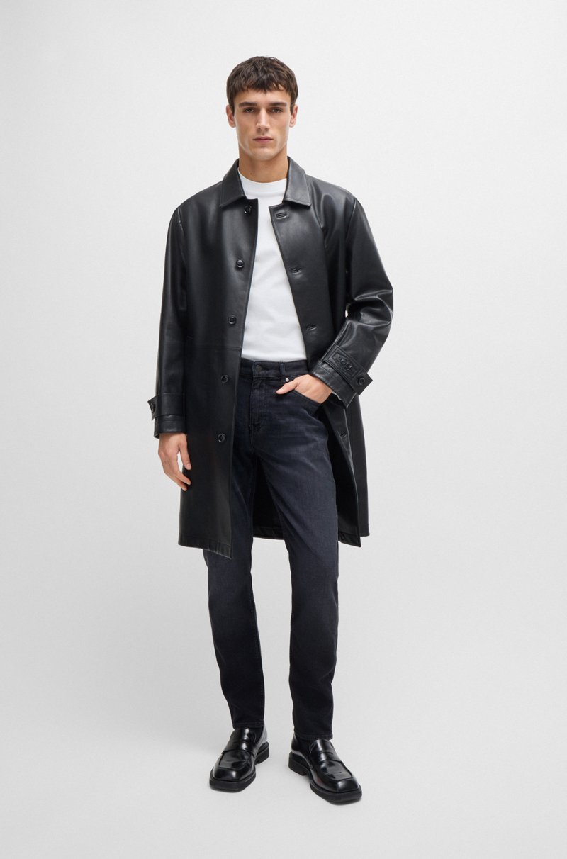 Hugo Boss Vaqueros Delaware Slim Fit De Denim Italiano Negro Supersuave