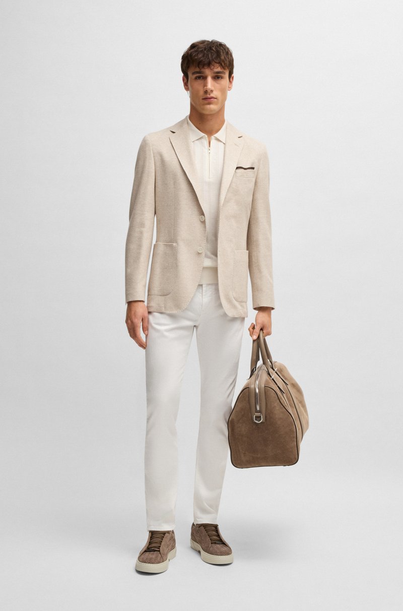 Hugo Boss Vaqueros Delaware Slim Fit En Denim Elástico Blanco