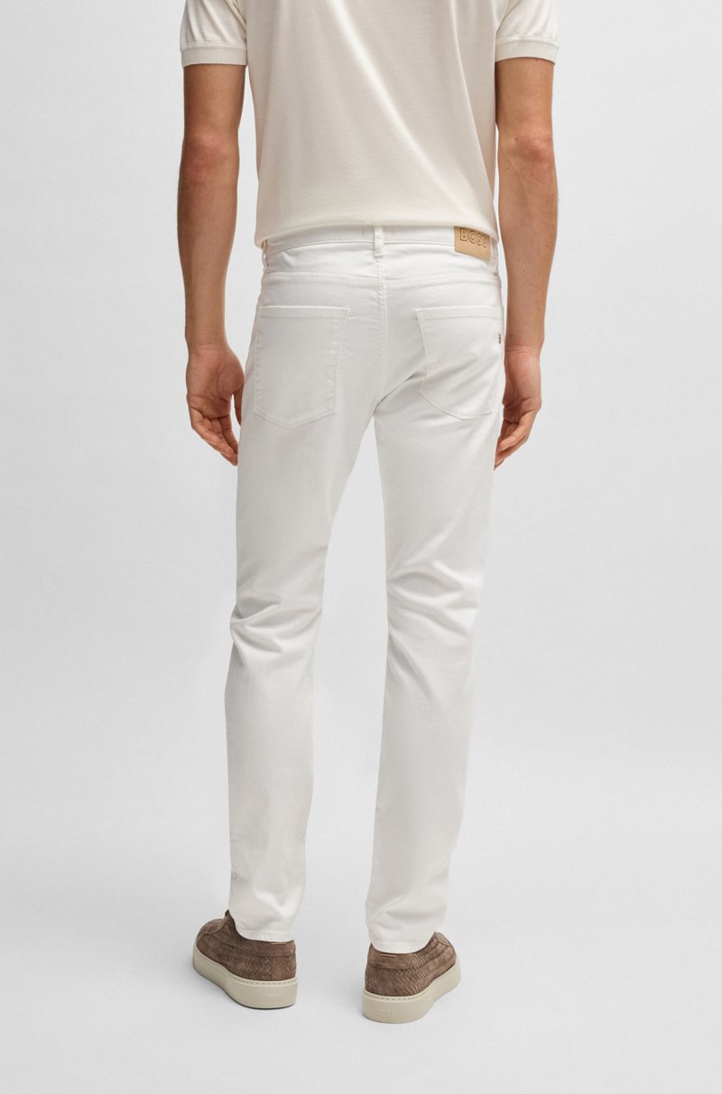 Hugo Boss Vaqueros Delaware Slim Fit En Denim Elástico Blanco