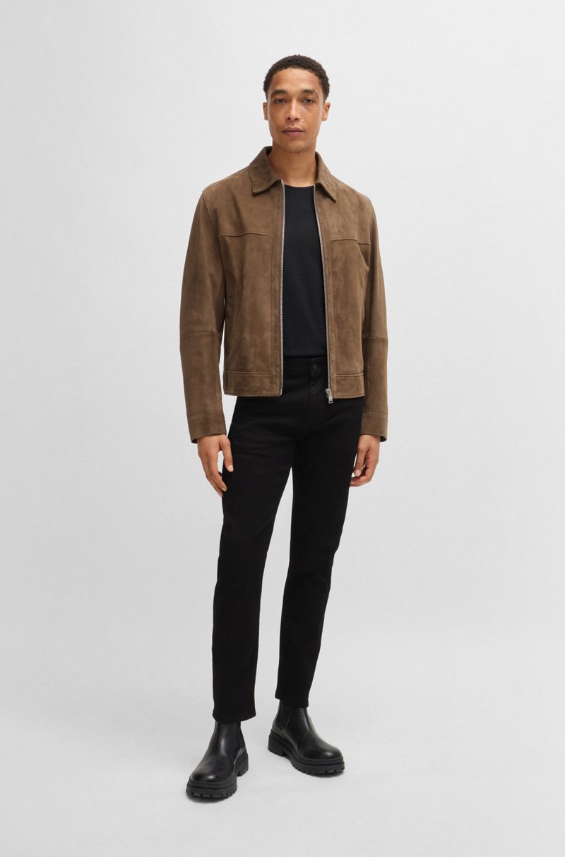 Hugo Boss Vaqueros Delaware Slim Fit En Denim Italiano Negro Intenso