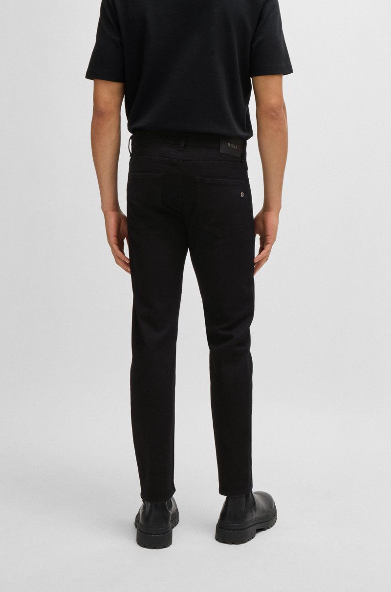 Hugo Boss Vaqueros Delaware Slim Fit En Denim Italiano Negro Intenso