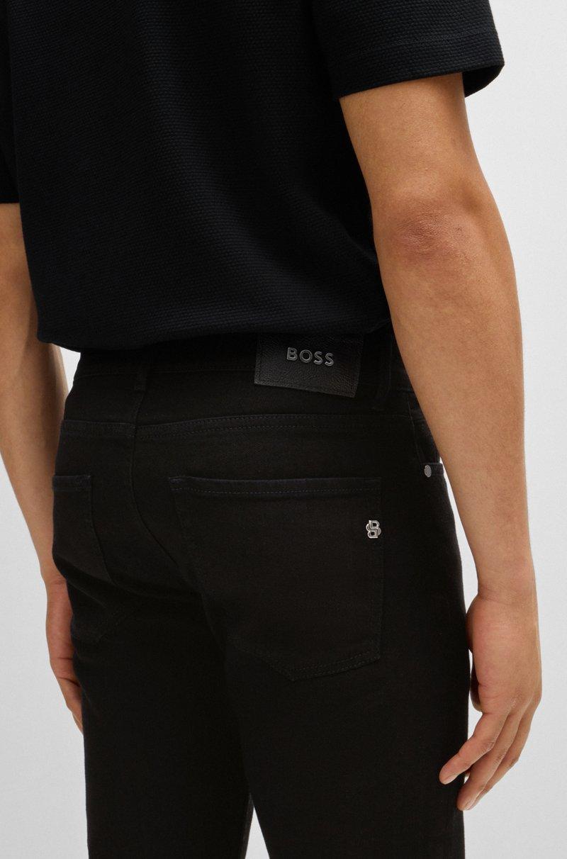 Hugo Boss Vaqueros Delaware Slim Fit En Denim Italiano Negro Intenso