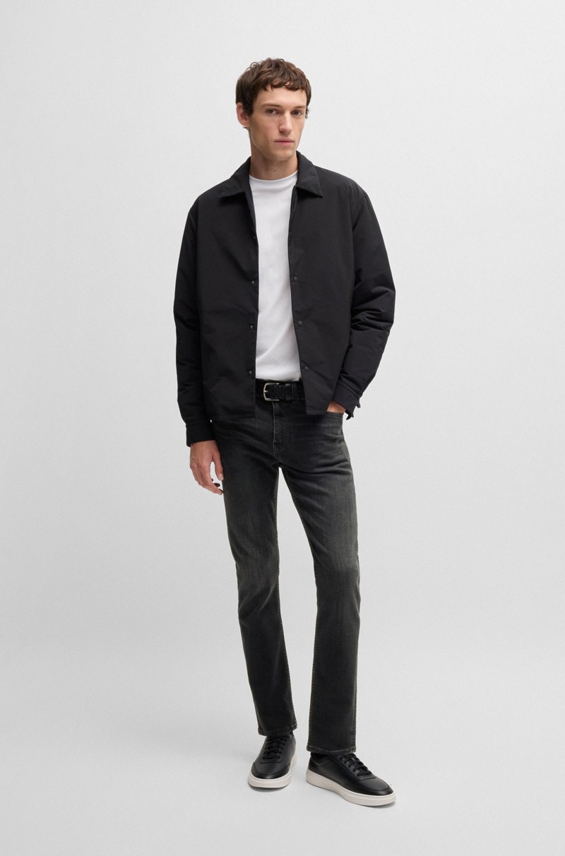 Hugo Boss Vaqueros Delaware Slim Fit En Denim Negro Supersuave