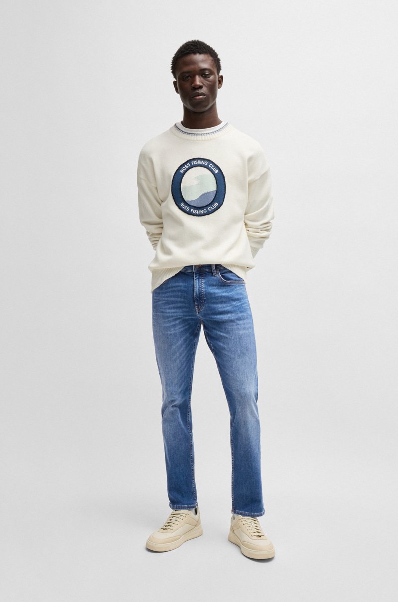 Hugo Boss Vaqueros Delaware Slim Fit En Tejido Vaquero Azul Suave Que Facilita El Movimiento