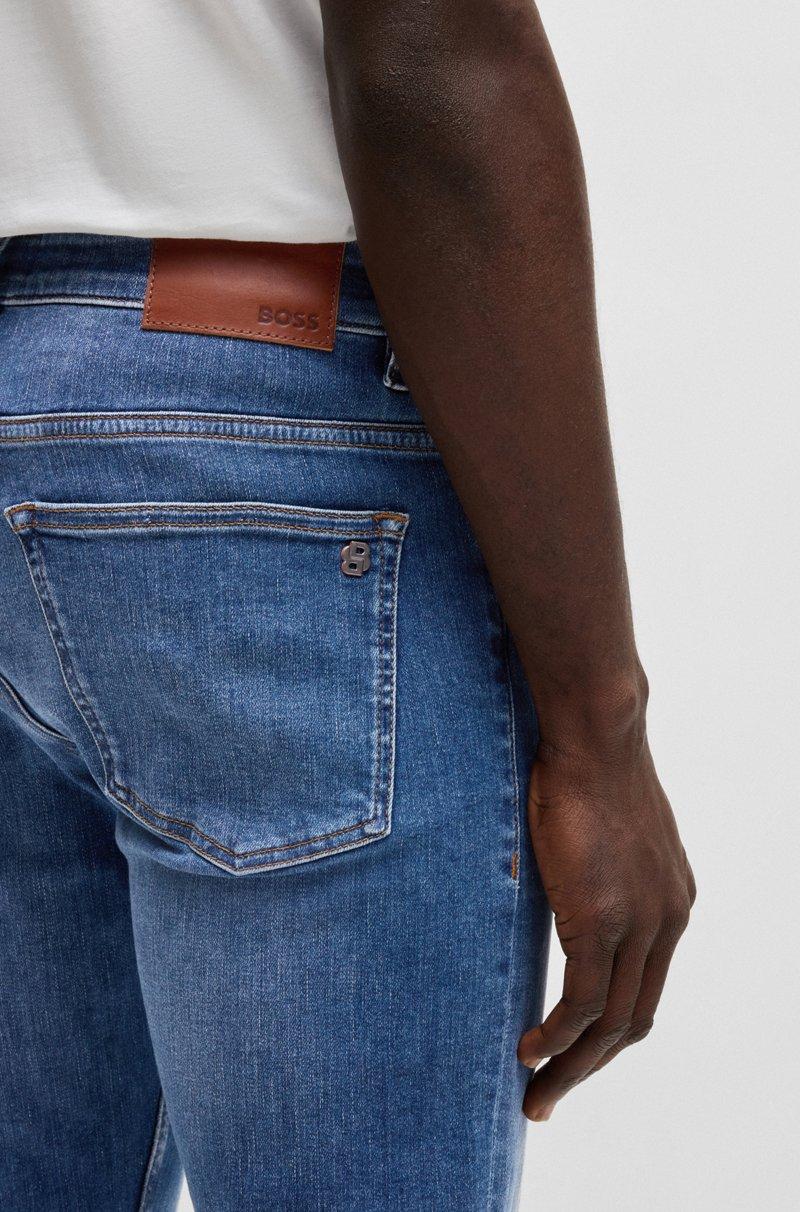Hugo Boss Vaqueros Delaware Slim Fit En Tejido Vaquero Azul Suave Que Facilita El Movimiento