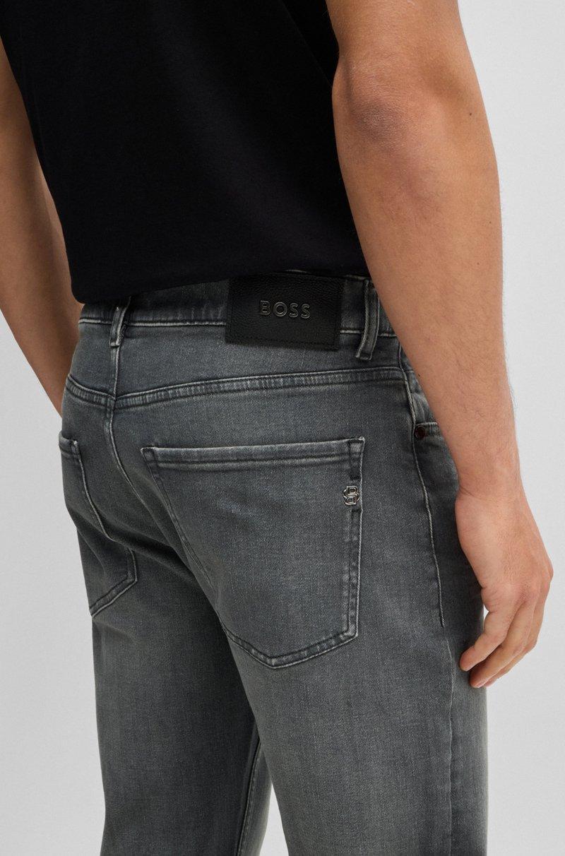 Hugo Boss Vaqueros Delaware Slim Fit En Tejido Vaquero Elástico Gris