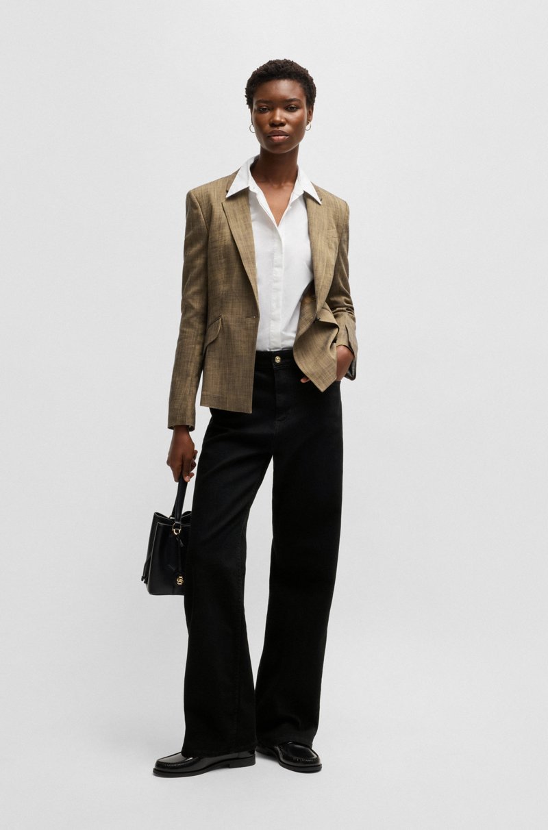 Hugo Boss Vaqueros En Tejido Vaquero Elástico Negro Intenso Con Ribetes De La Marca