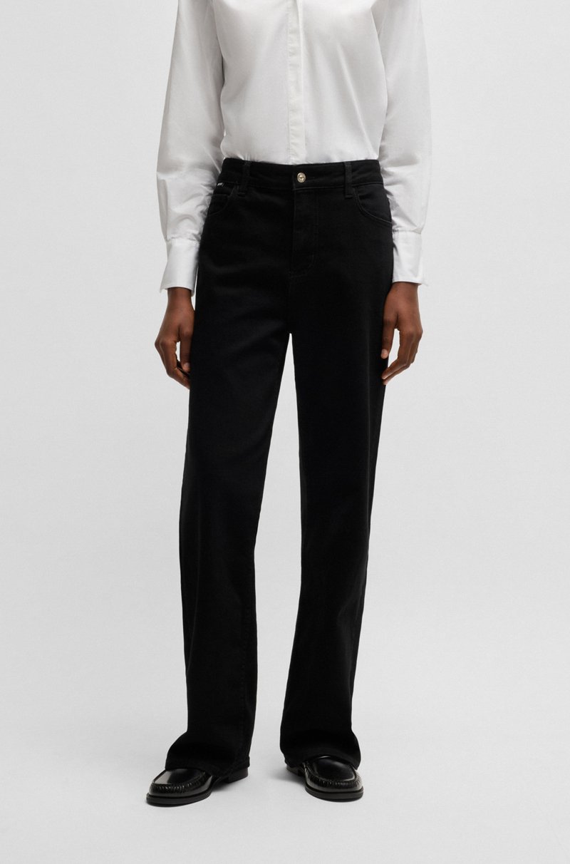 Hugo Boss Vaqueros en tejido vaquero elástico negro intenso con ribetes de la marca