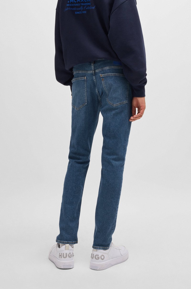 Hugo Boss Vaqueros Extra Slim Fit De Denim Elástico Azul Marino Con Lavado A La Piedra