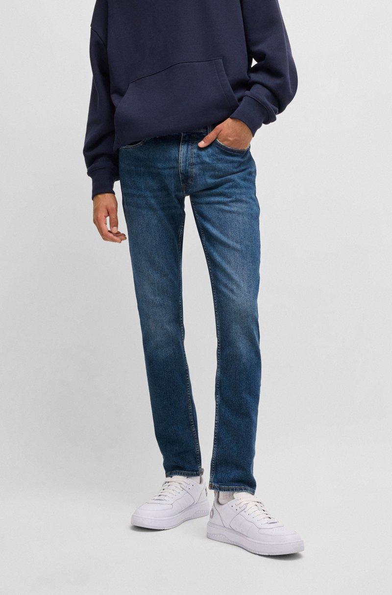 Hugo Boss Vaqueros extra slim fit de denim elástico azul marino con lavado a la piedra