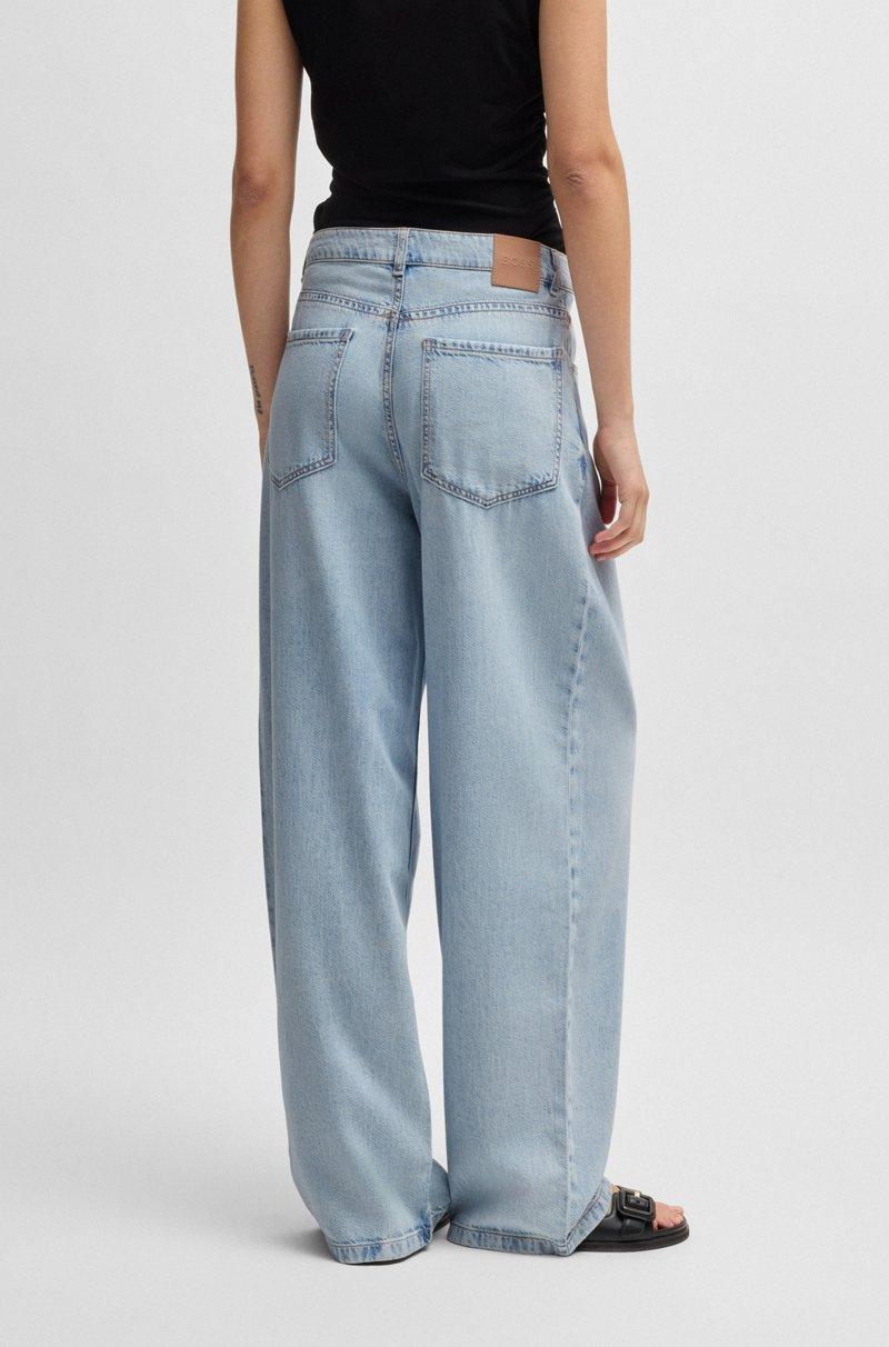 Hugo Boss Vaqueros Loose Fit De Denim Azul Desteñido