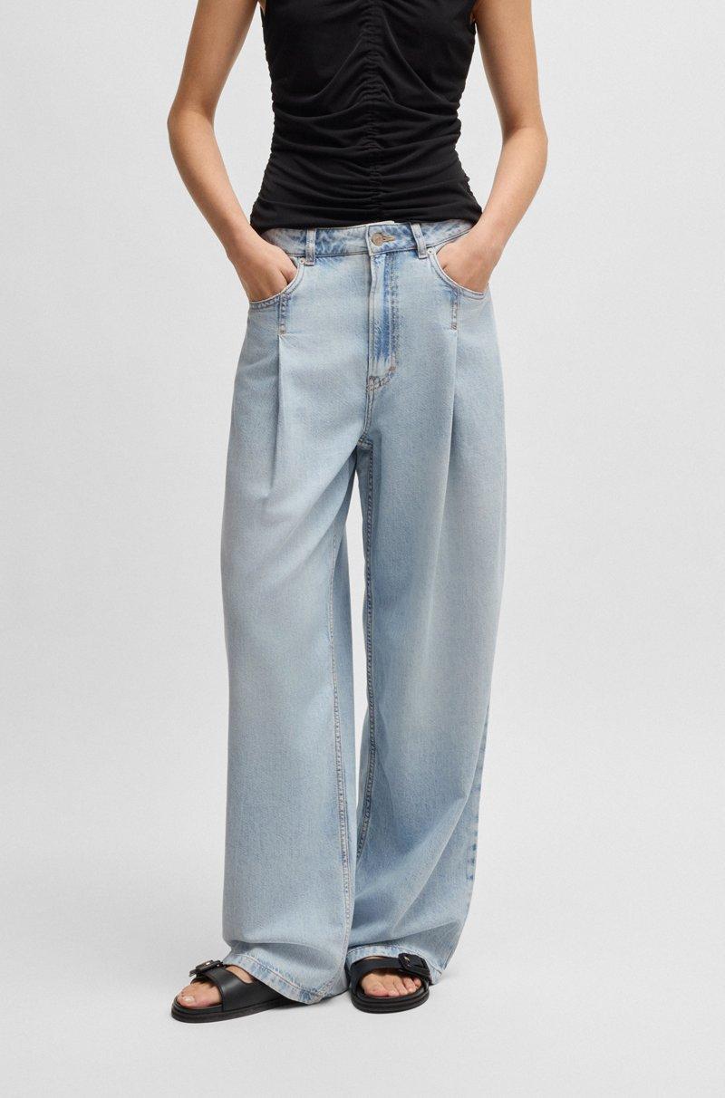 Hugo Boss Vaqueros loose fit de denim azul desteñido