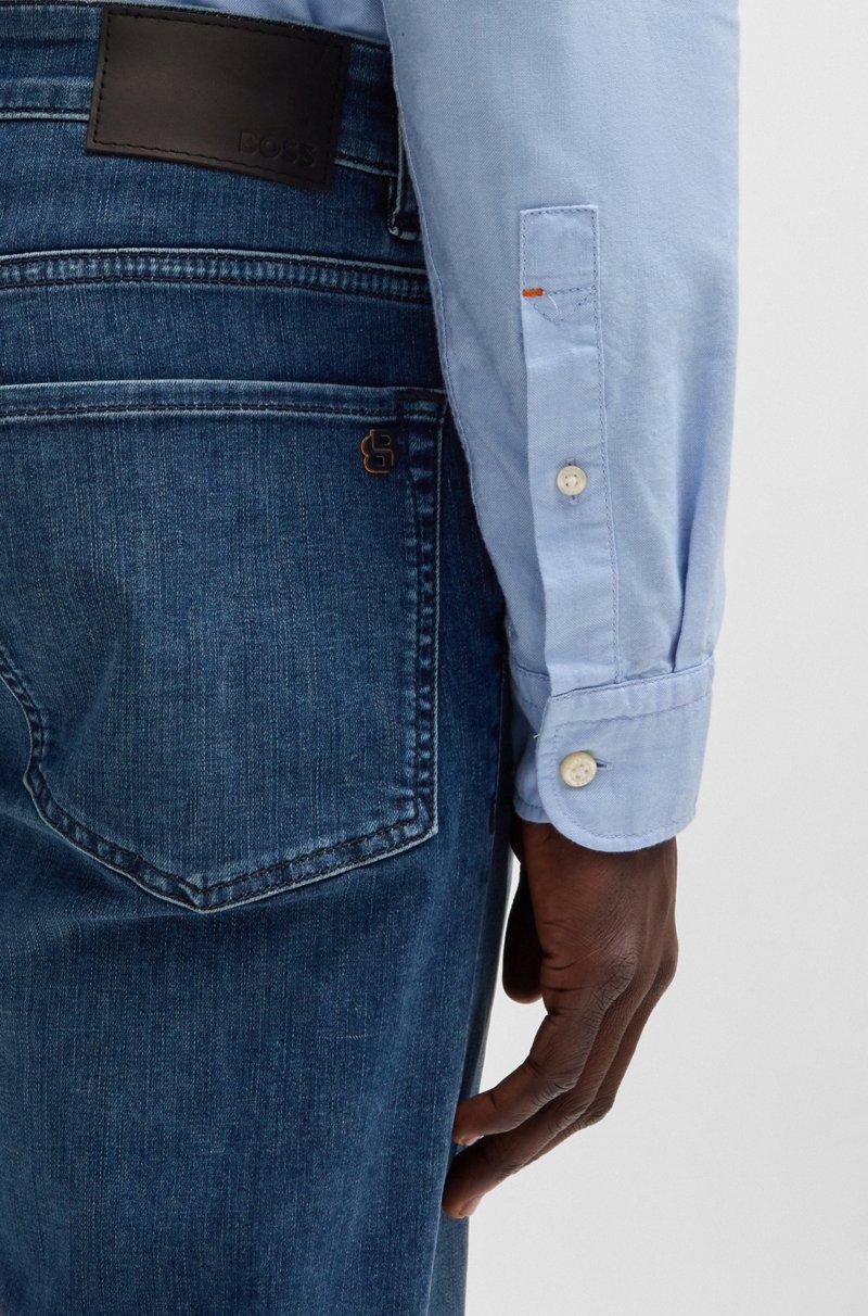 Hugo Boss Vaqueros Maine Regular Fit En Suave Denim Azul Que Facilita El Movimiento