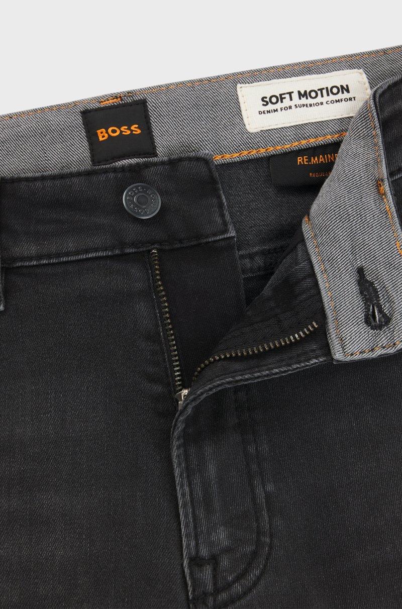 Hugo Boss Vaqueros Maine Regular Fit En Tejido Denim Superelástico Negro