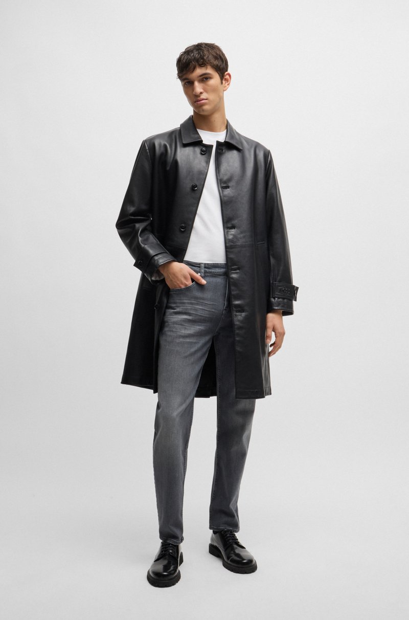 Hugo Boss Vaqueros Maine Regular Fit En Tejido Vaquero Elástico Gris