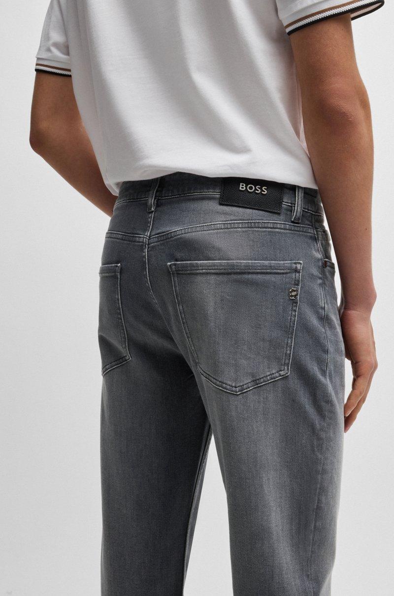 Hugo Boss Vaqueros Maine Regular Fit En Tejido Vaquero Elástico Gris