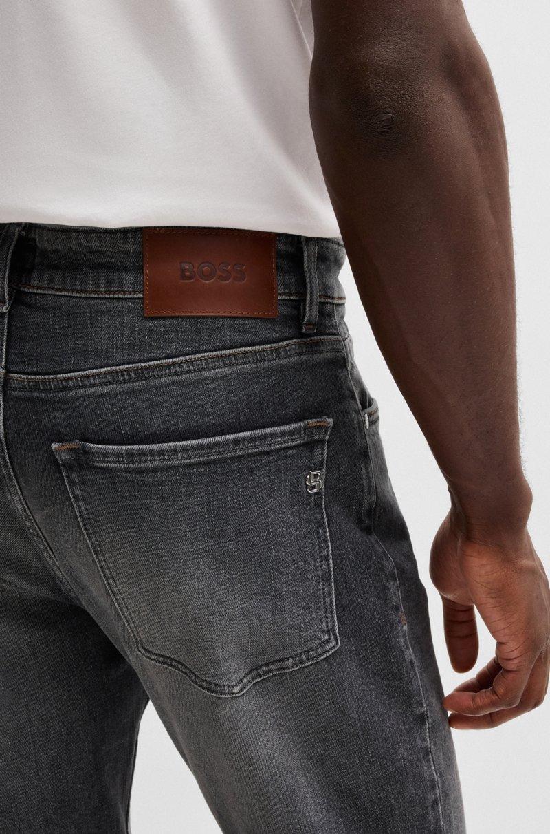 Hugo Boss Vaqueros Maine Regular Fit En Tejido Vaquero Elástico Negro De Gran Comodidad