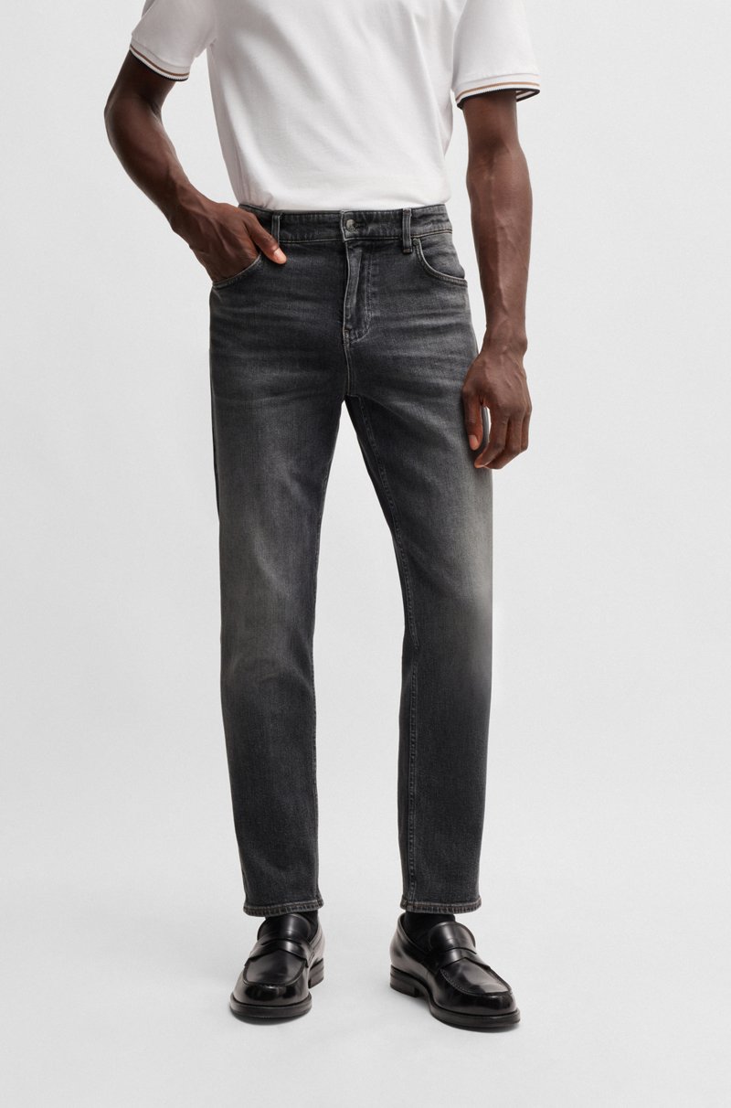 Hugo Boss Vaqueros Maine regular fit en tejido vaquero elástico negro de gran comodidad