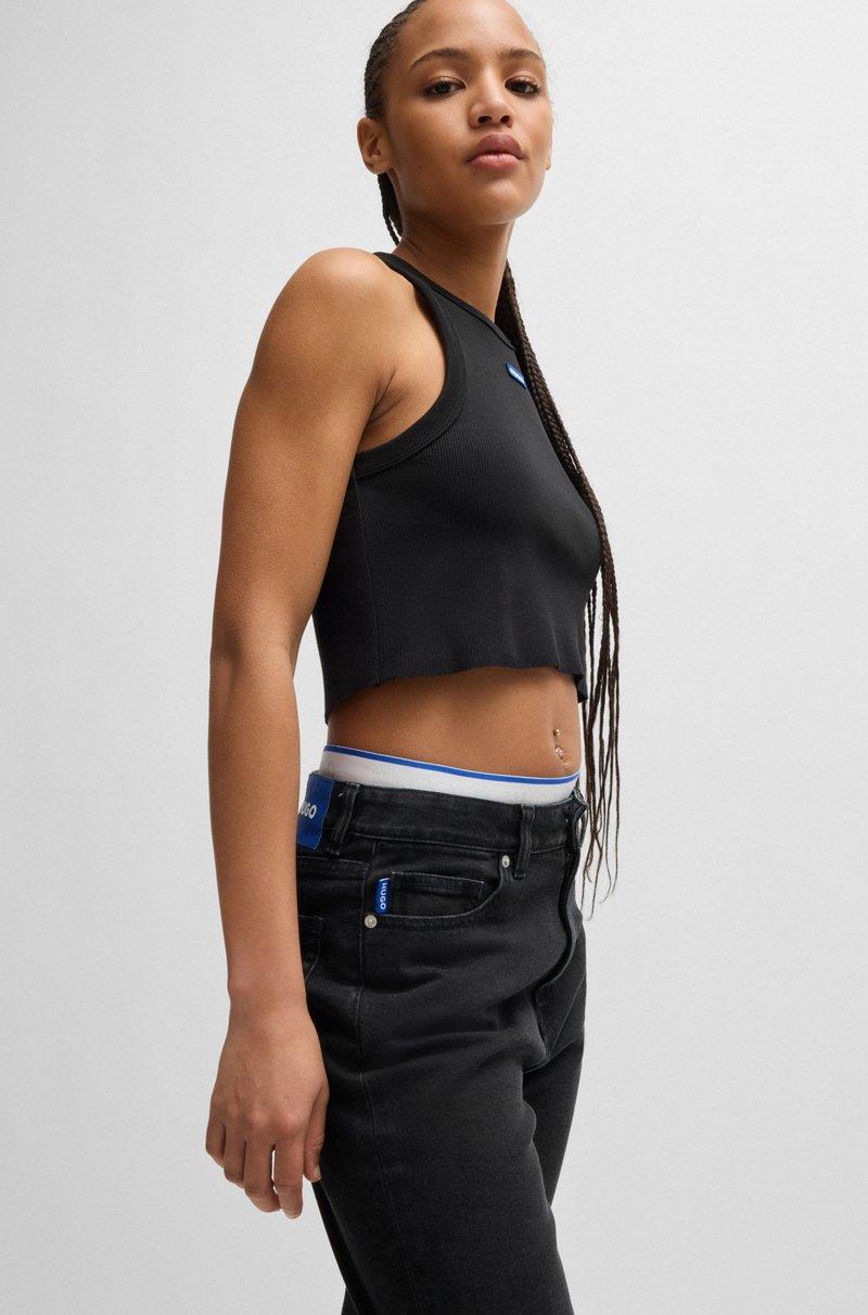 Hugo Boss Vaqueros Mom-fit De Tejido Denim Negro Lavado