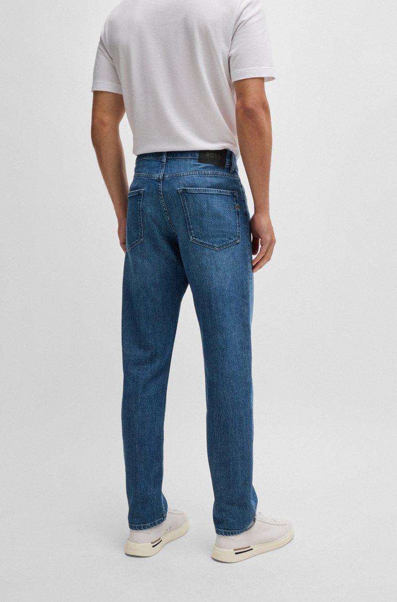 Hugo Boss Vaqueros Regular Fit De Denim Elástico Azul Con Estirado Mecánico