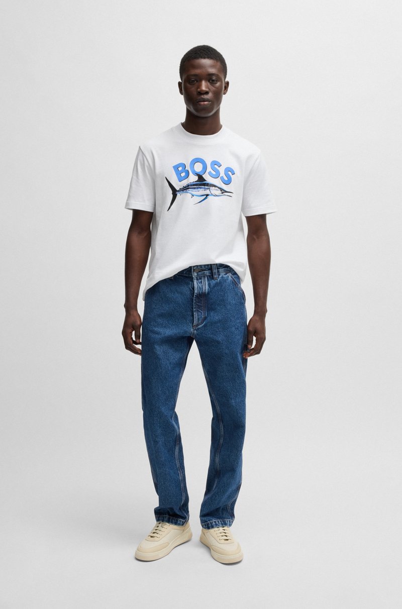 Hugo Boss Vaqueros Regular Fit De Denim Rígido Azul