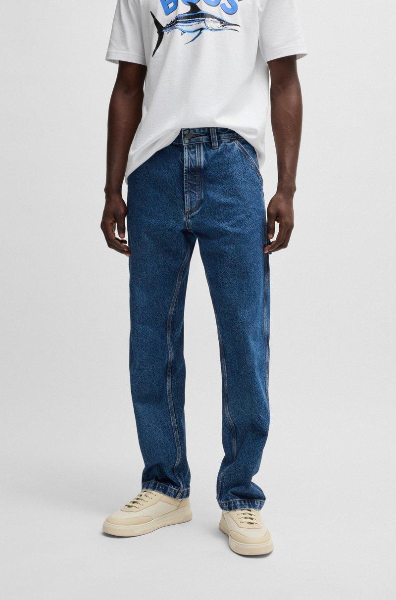 Hugo Boss Vaqueros regular fit de denim rígido azul