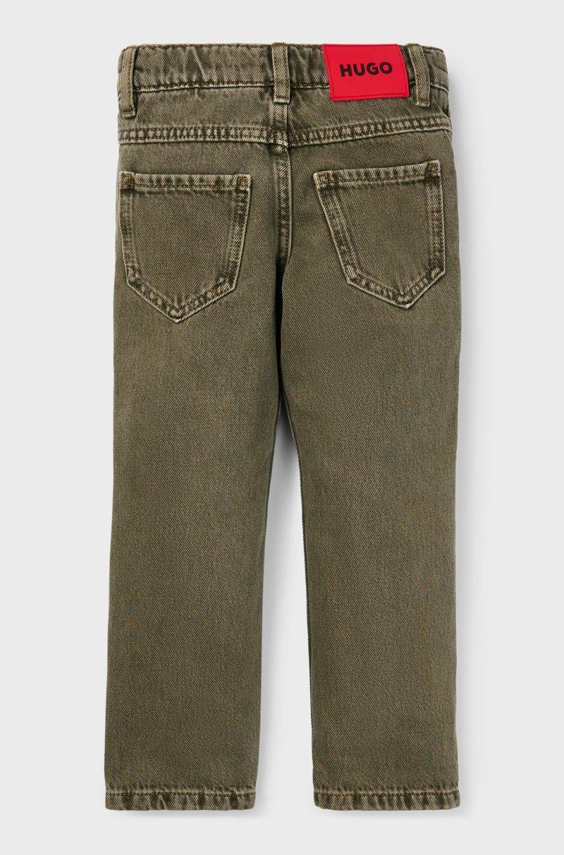 Hugo Boss Vaqueros Regular Fit Para Niños De Denim Teñido En Verde