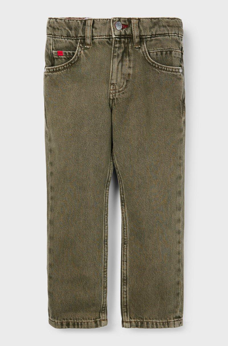 Hugo Boss Vaqueros regular fit para niños de denim teñido en verde