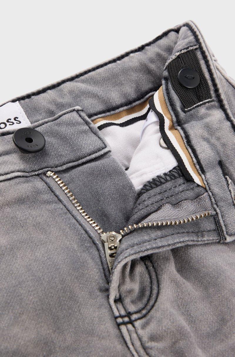 Hugo Boss Vaqueros Regular Fit Para Niños En Denim De Punto Gris