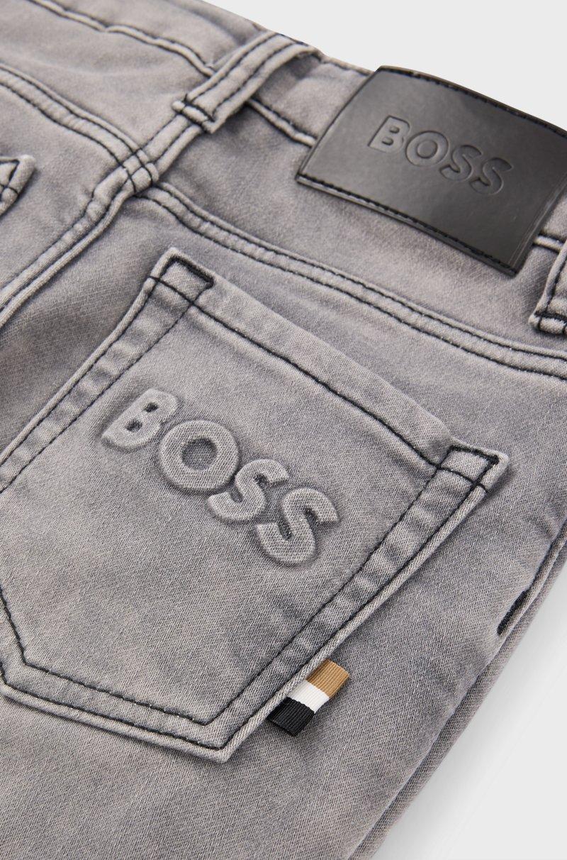 Hugo Boss Vaqueros Regular Fit Para Niños En Denim De Punto Gris