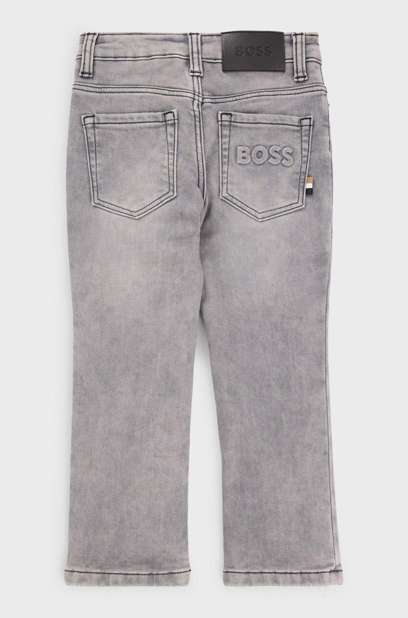 Hugo Boss Vaqueros Regular Fit Para Niños En Denim De Punto Gris