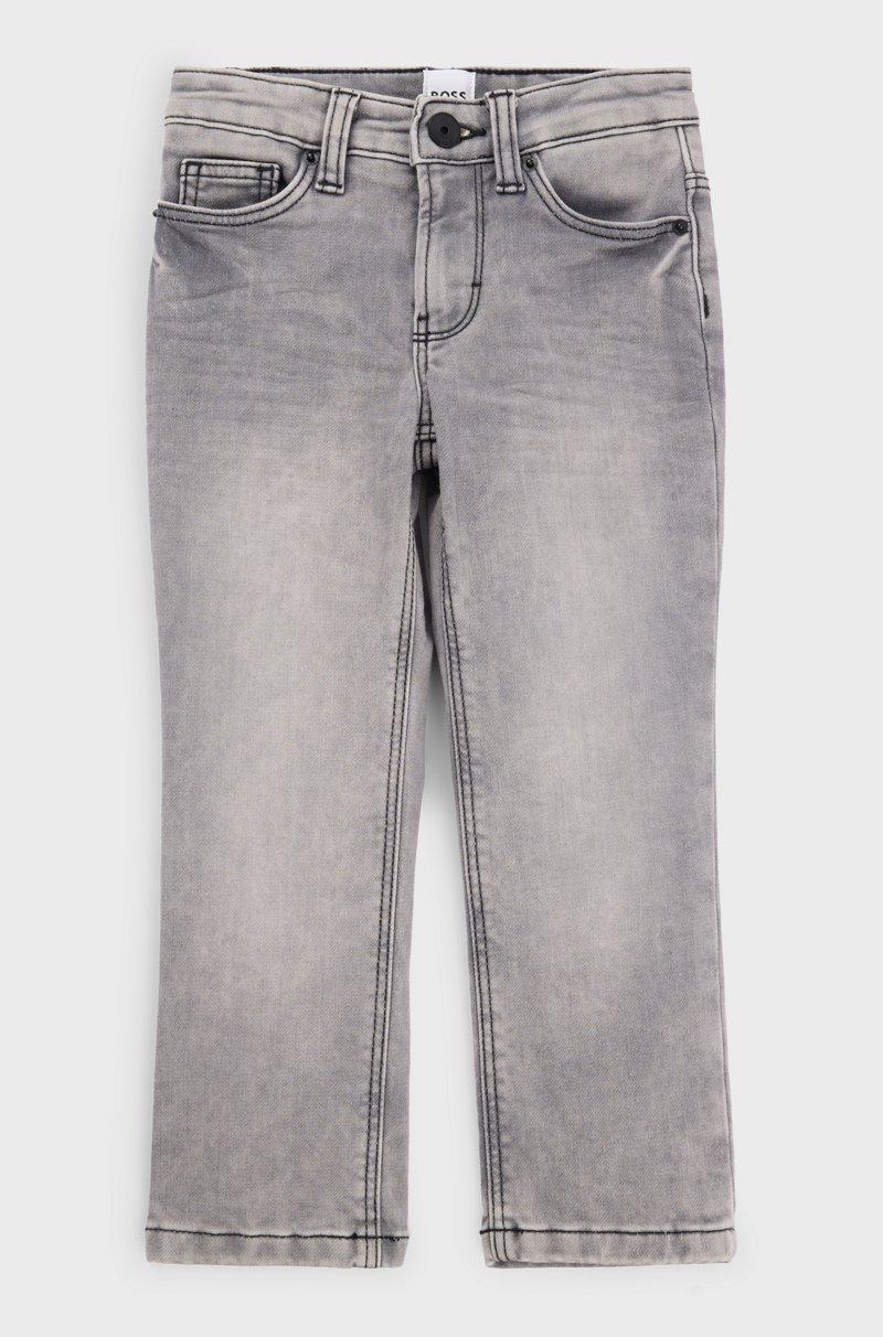 Hugo Boss Vaqueros regular fit para niños en denim de punto gris