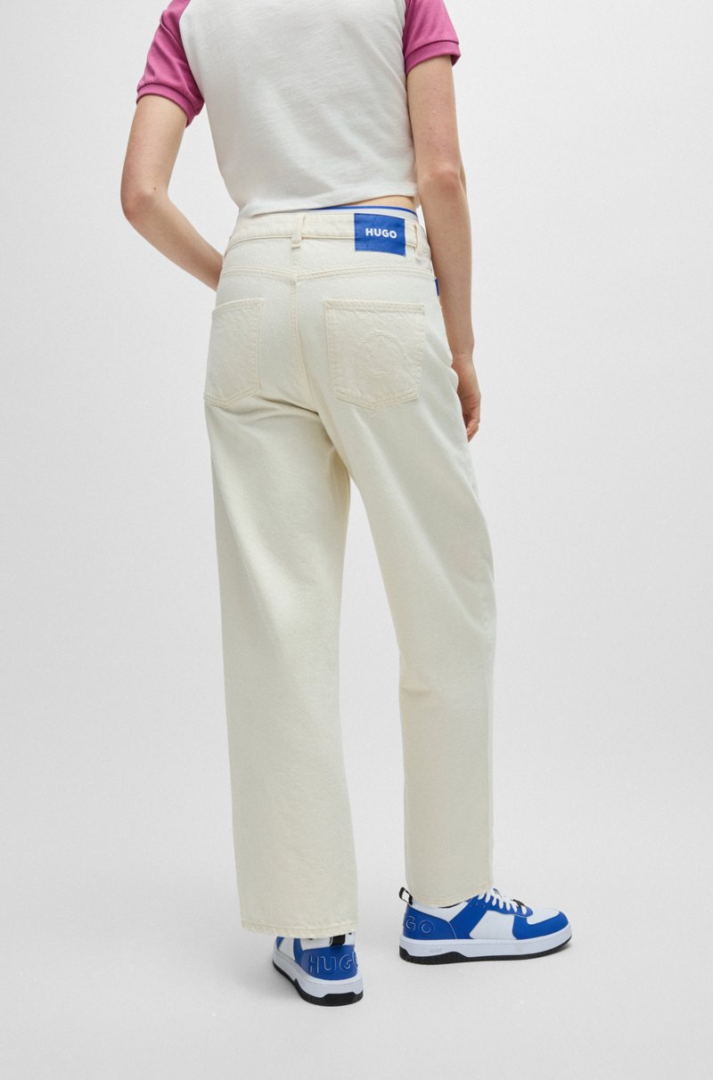 Hugo Boss Vaqueros Relaxed Fit De Denim Desgastado Y Pernera Ancha