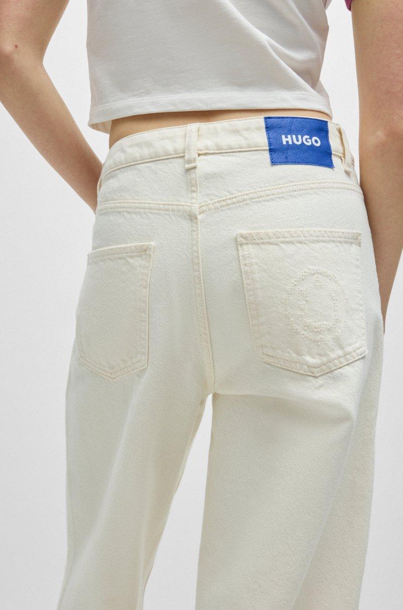 Hugo Boss Vaqueros Relaxed Fit De Denim Desgastado Y Pernera Ancha