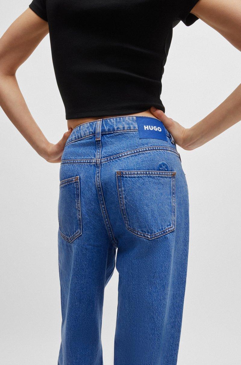 Hugo Boss Vaqueros Relaxed Fit En Denim Azul Lavado A La Piedra