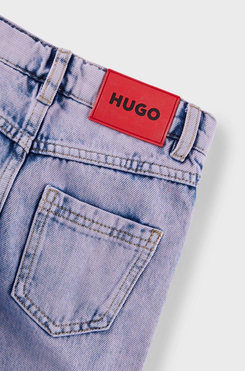 Hugo Boss Vaqueros Relaxed Fit Para Niños De Denim Morado Sobreteñido