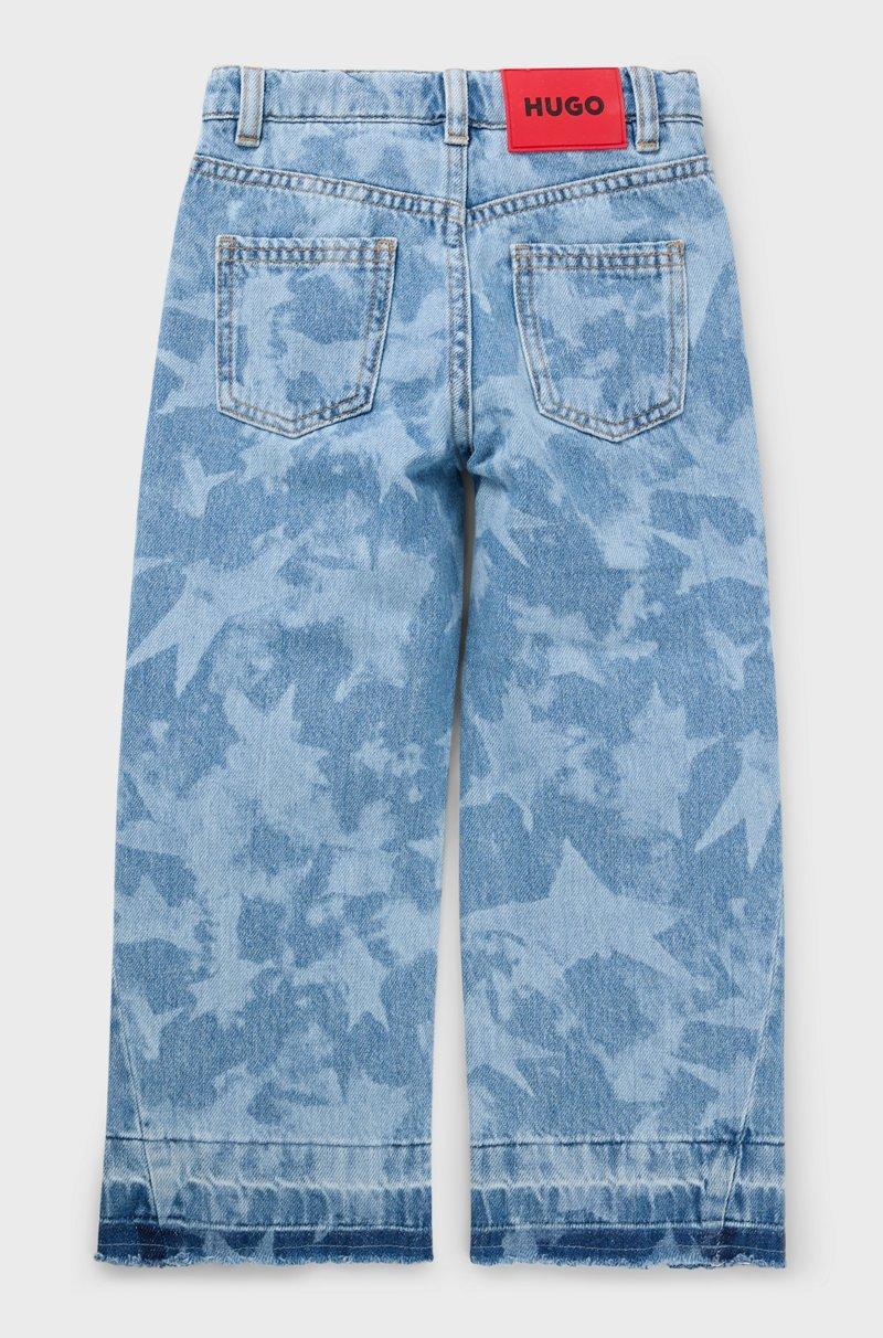 Hugo Boss Vaqueros Relaxed Fit Para Niños En Denim De Algodón Con Estampado De Estrellas