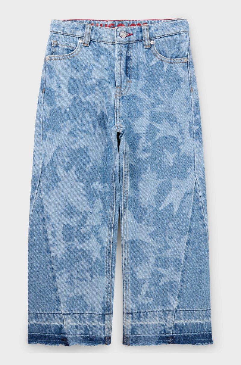 Hugo Boss Vaqueros relaxed fit para niños en denim de algodón con estampado de estrellas
