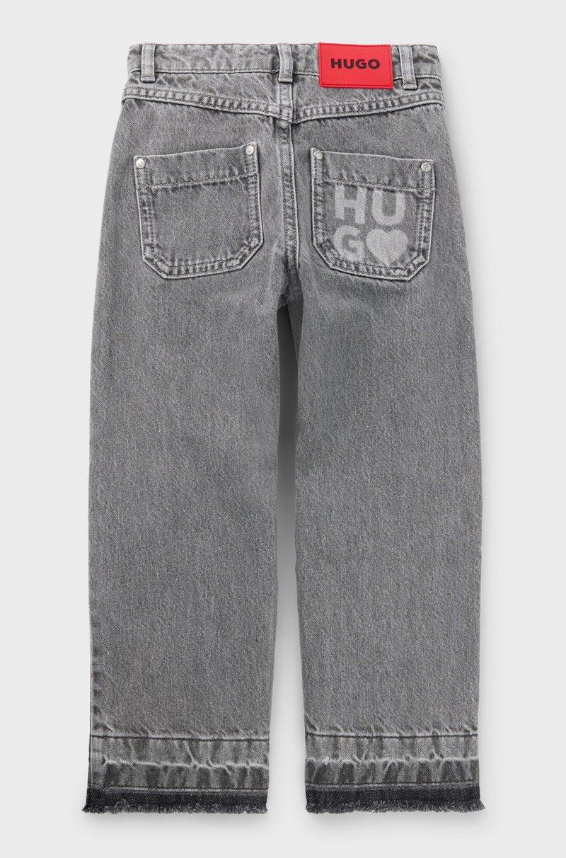 Hugo Boss Vaqueros Relaxed Fit Para Niños En Denim Gris De Algodón