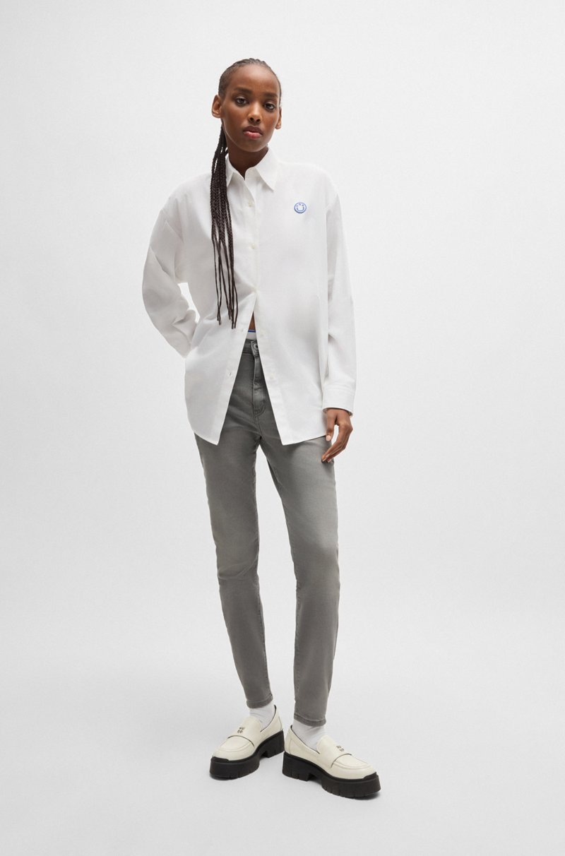 Hugo Boss Vaqueros Skinny Fit En Denim Elástico Gris Oscuro