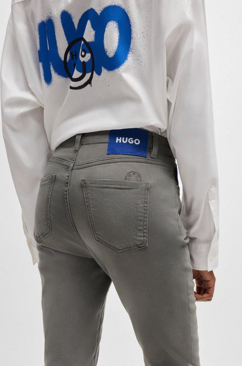 Hugo Boss Vaqueros Skinny Fit En Denim Elástico Gris Oscuro
