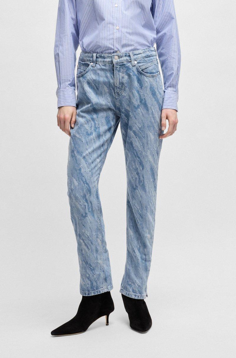 Hugo Boss Vaqueros slim fit en denim azul con estampado a láser