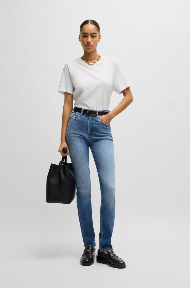 Hugo Boss Vaqueros Slim Fit En Denim Elástico Azul Medio